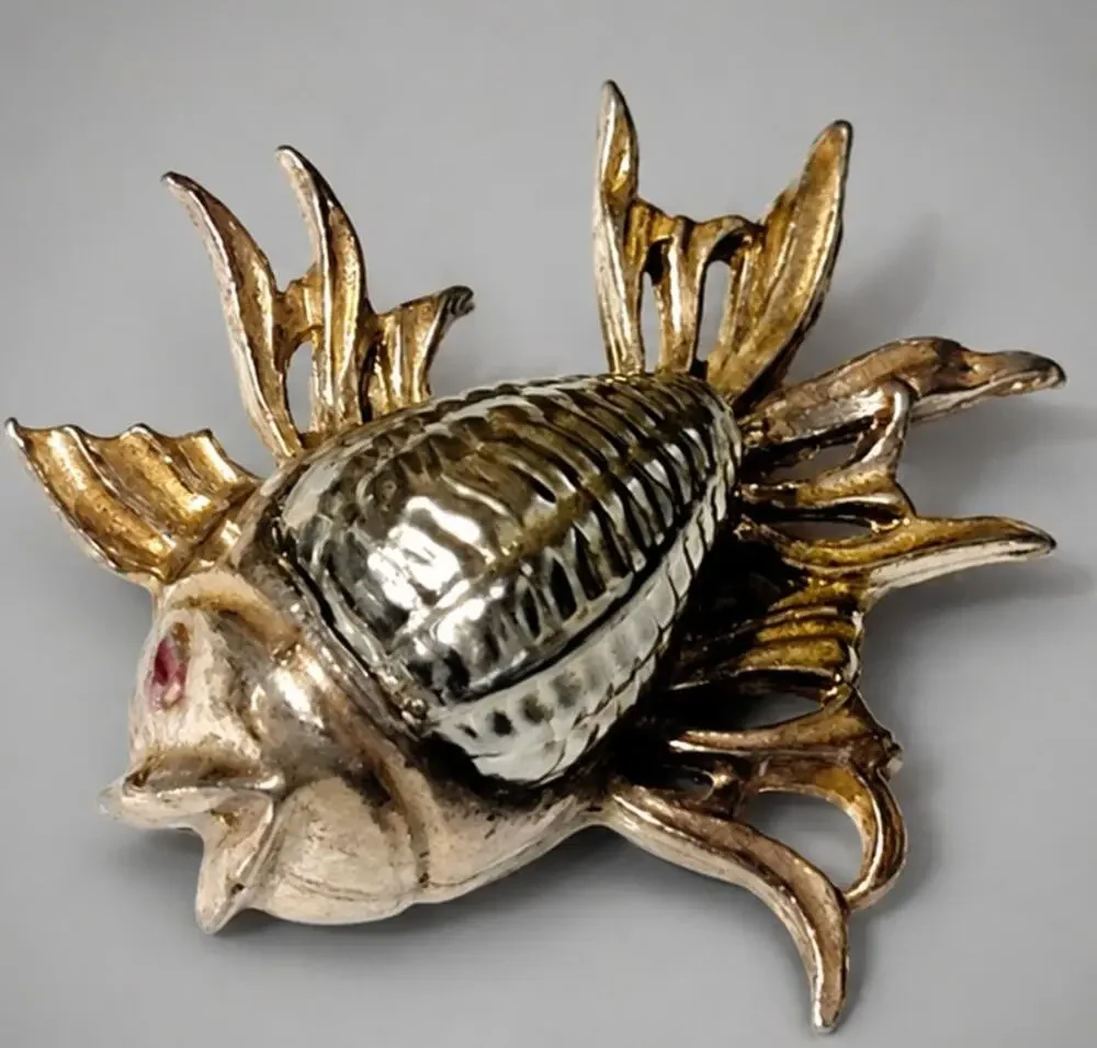 RARE Lion Fish Brooch Pin 2